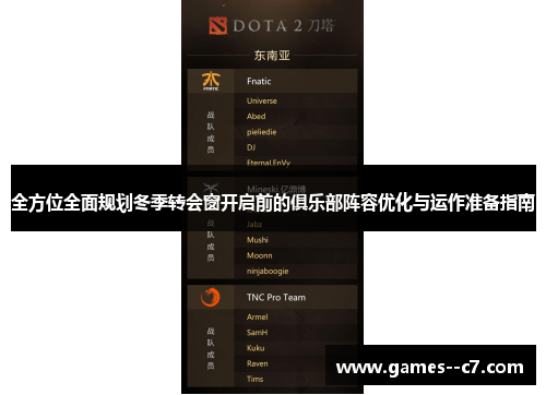 全方位全面规划冬季转会窗开启前的俱乐部阵容优化与运作准备指南 全方位全面规划冬季转会窗开启前的俱乐部阵容优化与运作准备指南